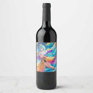 Etiqueta Para Botella De Vino Colorido/anime/personalizado