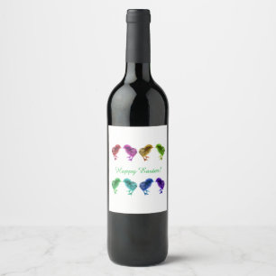 Etiqueta Para Botella De Vino Colorido, arcoiris, dulce, chichas de primavera