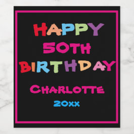 Etiqueta Para Botella De Vino Colorido Divertido Nombre Personalizado Año Fecha 