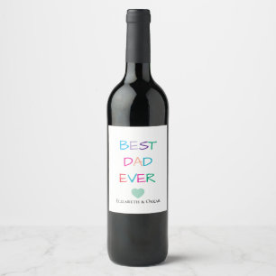 Etiqueta Para Botella De Vino Colorido "El mejor papá de la historia" - Un regal