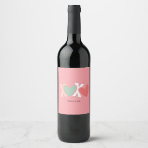 Etiqueta Para Botella De Vino Colorido "XOXO" Día de San Valentín  