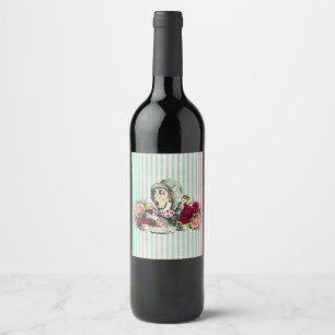Etiqueta Para Botella De Vino Colorizado Vintage Wonderland Mad Odio
