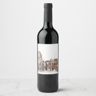 Etiqueta Para Botella De Vino Colosseo Roma Vintage