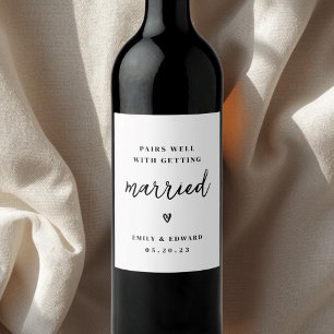 Etiqueta Para Botella De Vino Combina Bien Con Boda Compromiso Matrimonio
