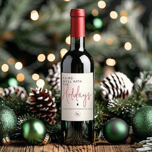 Etiqueta Para Botella De Vino Combina Bien Con Las Fiestas Añadir Logotipo De La