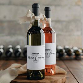 Etiqueta Para Botella De Vino Combina Bien Con Ser Una Propuesta de Dama de Hono