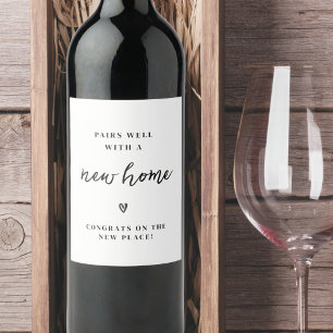Etiqueta Para Botella De Vino Combina Bien Con Un Regalo De Calentamiento De Cas