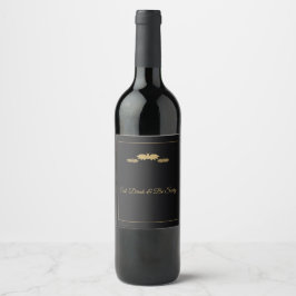 Etiqueta Para Botella De Vino Come, Bebe & Sé Miedo Murciélagos Dorados Hallowee
