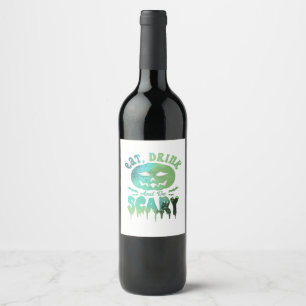 Etiqueta Para Botella De Vino Come Bebida Y Da Miedo La Luz De Halloween