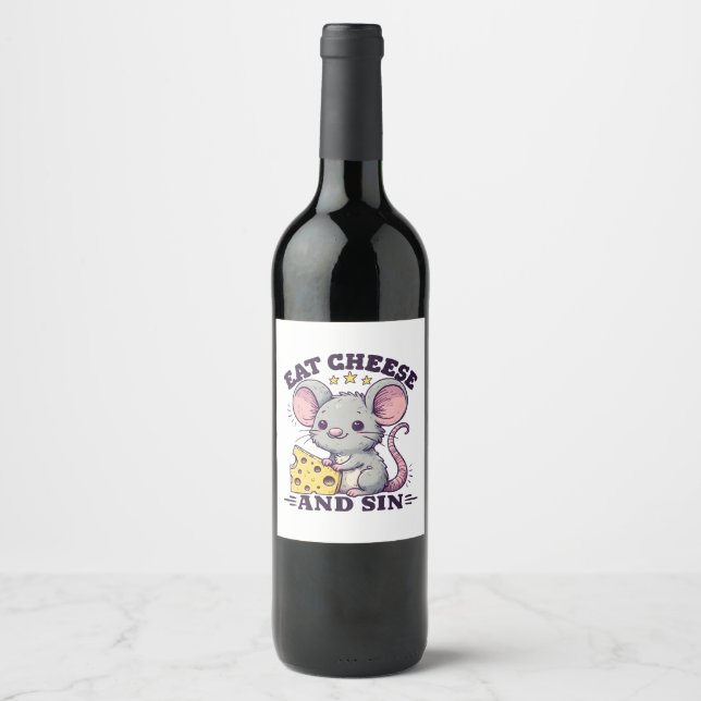 Etiqueta Para Botella De Vino Come Queso Y Peca (Anverso)