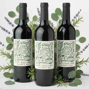 Etiqueta Para Botella De Vino Comida Italiana That's Amore DUCHA Personalizada p