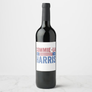 Etiqueta Para Botella De Vino Commie-La Harris 2024 Funny Anti Kamala Harris