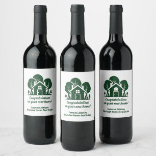 Etiqueta Para Botella De Vino Compañía de bienes raíces de bosque personalizado 