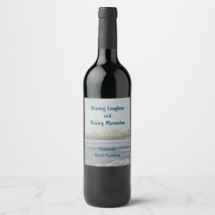 Etiqueta Para Botella De Vino Compartiendo risas creando recuerdos viaje familia