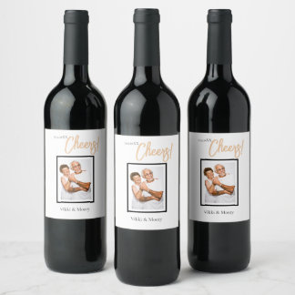 Etiqueta Para Botella De Vino Compromiso personalizado simple y minimalista con