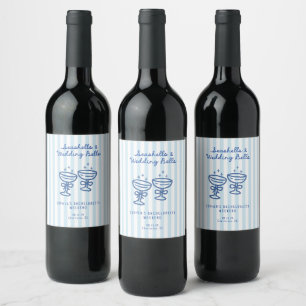 Etiqueta Para Botella De Vino Conchas y campanas de boda Despedida de soltera co