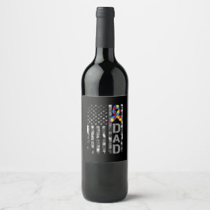 Etiqueta Para Botella De Vino Conciencia sobre el autismo: Día de los padres con