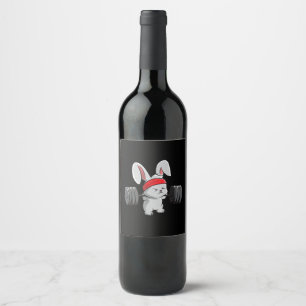 Etiqueta Para Botella De Vino Conejo Gimnasio Bunny Ness Halterofilia Gracioso A
