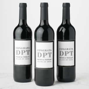 Etiqueta Para Botella De Vino Congratos DPT Clase de Terapia Física de 20XX