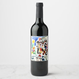 Etiqueta Para Botella De Vino Conjunto de invierno