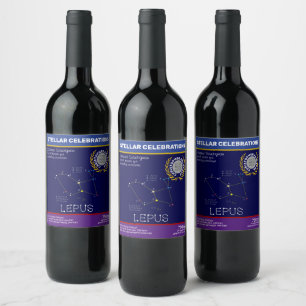 Etiqueta Para Botella De Vino Constelación del hemisferio sur Lepus