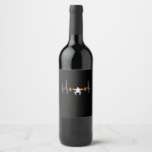 Etiqueta Para Botella De Vino Construcción del cuerpo de latido de barbería de e