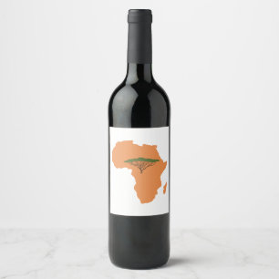 Etiqueta Para Botella De Vino Continente africano