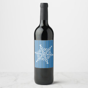 Etiqueta Para Botella De Vino Copo de Nieve Divertido y Elegante