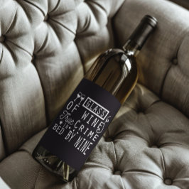 Etiqueta Para Botella De Vino Copo Divertido De Vino Crimen Real Cama De Nueve