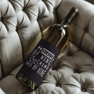 Etiqueta Para Botella De Vino Copo Divertido De Vino Crimen Real Cama De Nueve