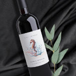 Etiqueta Para Botella De Vino Coral subacuática Hipoglucemia Marina Baby Shower<br><div class="desc">Si necesitas más personalización,  por favor,  no dudes en enviarme un mensaje a yellowfebstudio@gmail.com.</div>