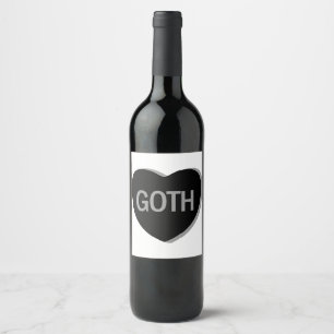 Etiqueta Para Botella De Vino Corazón de Caramelo - Goth