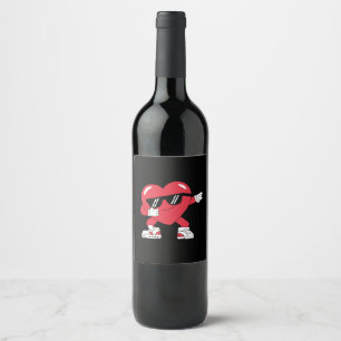 Etiqueta Para Botella De Vino Corazón de Dabbing Regalos Divertidos Día de San V