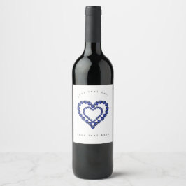 Etiqueta Para Botella De Vino Corazón de zafiro azul