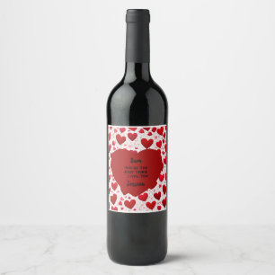 Etiqueta Para Botella De Vino Corazón en forma de ser el mejor Valentín