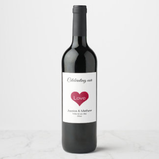 Etiqueta Para Botella De Vino Corazón rojo