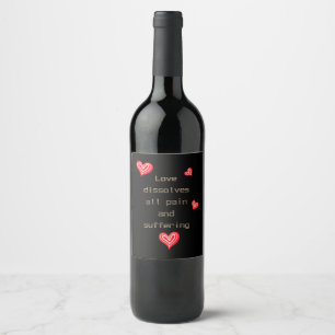 Etiqueta Para Botella De Vino Corazón rojo
