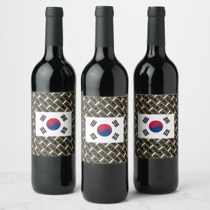 ETIQUETA PARA BOTELLA DE VINO COREA DEL SUR