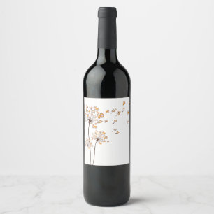 Etiqueta Para Botella De Vino Corgi Flor Volar Dandelion Shirte Cute Perro Lover