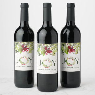 Etiqueta Para Botella De Vino Corona de alegría de follaje de botella de agua pa