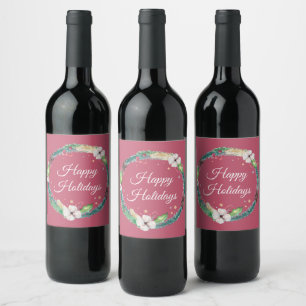 Etiqueta Para Botella De Vino Corona de vacaciones boho bonita