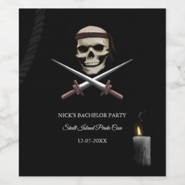 Etiqueta Para Botella De Vino Corsair Pirate rover de mar temática Bachelor/Cump