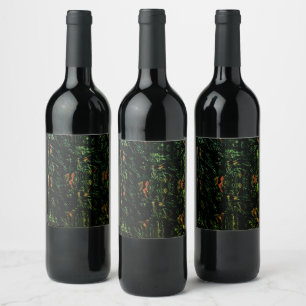 Etiqueta Para Botella De Vino Corteza de árbol bajo vidrio verde martillo