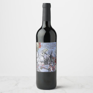 Etiqueta Para Botella De Vino Cortina de tonterías de Alicia país de las maravil
