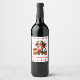 Etiqueta Para Botella De Vino Corto El día de San Valentín pirata