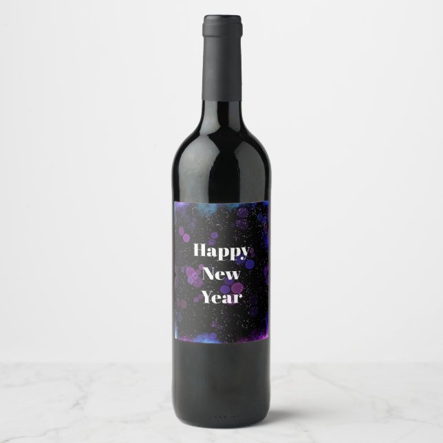 Etiqueta Para Botella De Vino Cosmic Bubble Flow Personalizado  (Anverso)