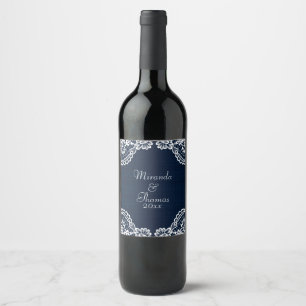 Etiqueta Para Botella De Vino Country Lace & Denim