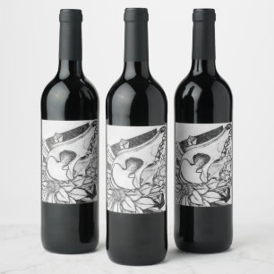 Etiqueta Para Botella De Vino Coyote de cristal