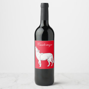 Etiqueta Para Botella De Vino Coyote Howling Thunder_Cove
