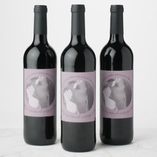 Etiqueta Para Botella De Vino Crea tu propia etiqueta de vino de foto morado
